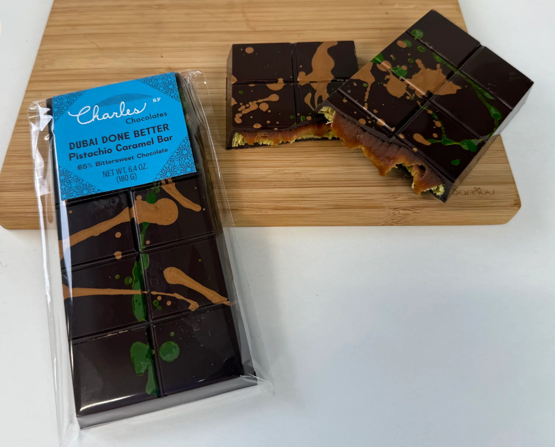 Dubai Done Better – Pistachio Milk Chocolate Caramel Bar