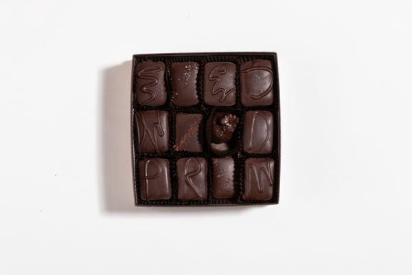 12 Piece Signature Handcrafted Chocolate Collection with Satin Ribbon