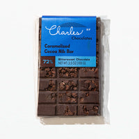 Charles Chocolates Caramelized Cocoa Nib Bar, wrapped