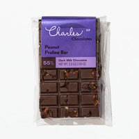 Charles Chocolates Peanut Praline Bar, wrapped