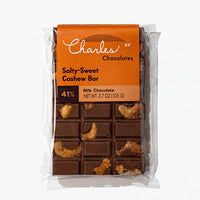 Charles Chocolates Salty-Sweet Cashew Bar, wrapped