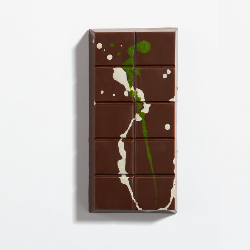 Charles Chocolates Dubai Done Better Pistachio Ganache Bar, unwrapped