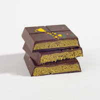 Charles Chocolates Dubai Done Better Original Pistachio Bar, broken pieces stacked