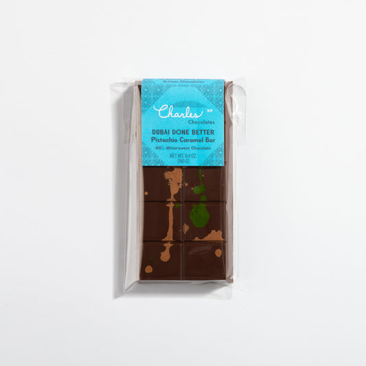 Dubai Done Better – Pistachio Milk Chocolate Caramel Bar