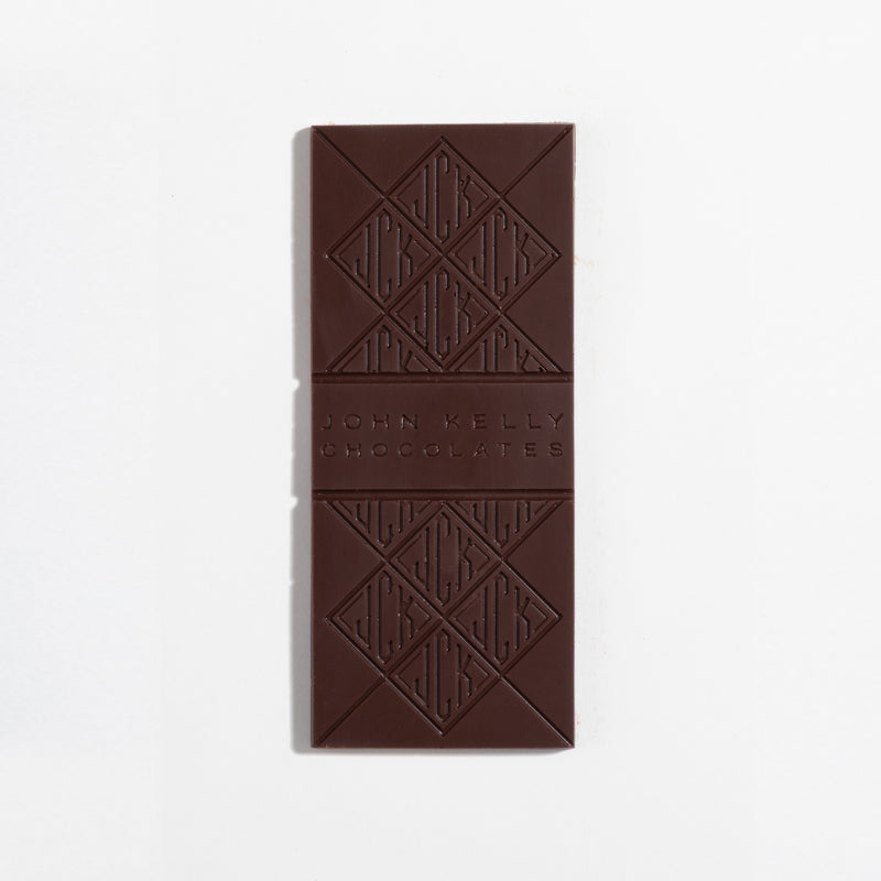 John Kelly Chocolates Dark Chocolate Bar with Fleur de Sel, unwrapped