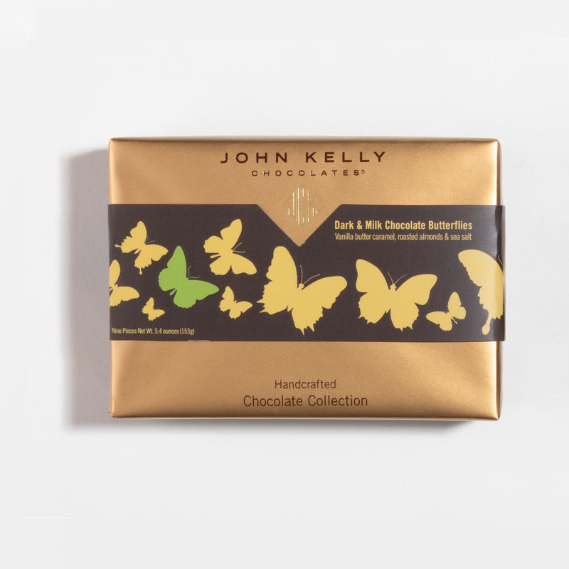 John Kelly Chocolates 9 Piece Butterfly Gift Box, closed