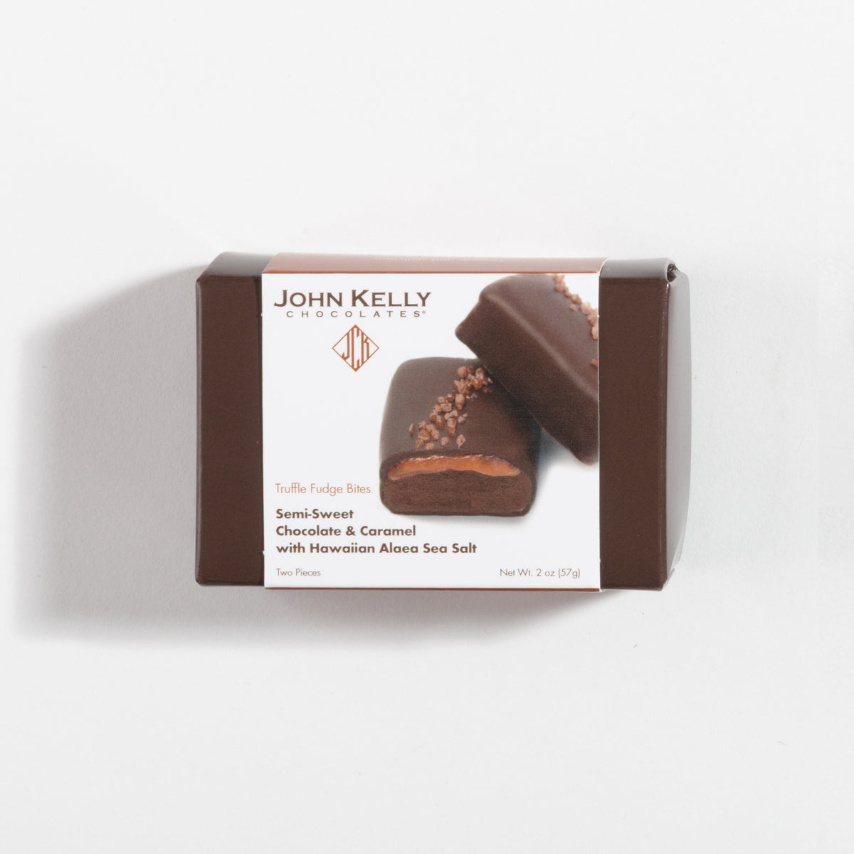 2 Piece Semi-Sweet Chocolate & Caramel w/Hawaiian Alaea Sea Salt