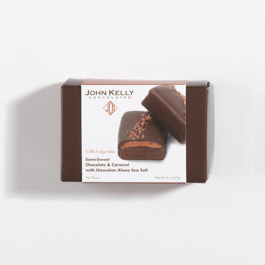 2 Piece Semi-Sweet Chocolate & Caramel w/Hawaiian Alaea Sea Salt