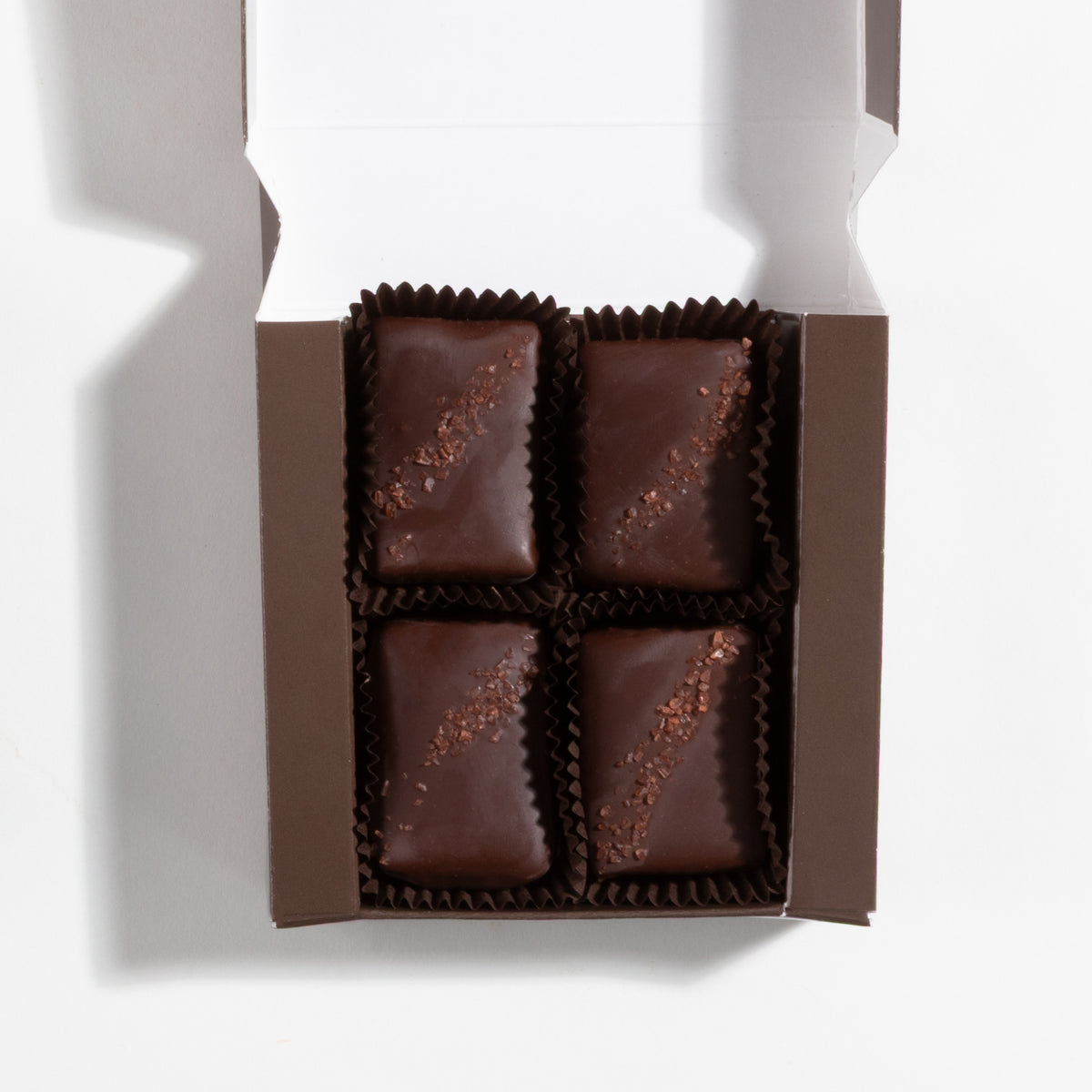 4 Piece Semi-Sweet Chocolate & Caramel w/Hawaiian Alaea Sea Salt