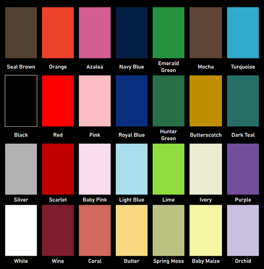 Available Ribbon Colors