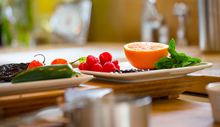 Fruit on a plate.