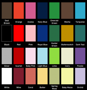 Available Ribbon Colors